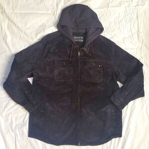 Black XL Zumiez Empyre Collar Corduroy Zip Hoodie Fall Jacket Grunge Goth Skater